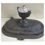 Antique Cast Iron Stove 2 Burner Plate w/ Cover