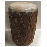VNTG Native American Tree Trunk & Hide Column Drum