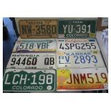 9 Various Automobile License Plates