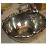 Vintage Metal "Mud Pie" Acorn Decorated Bowl