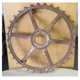 Vintage Rustic 25"D Metal Iron Gear