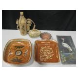 Various Mexican Tourist Plates & Other Table Items