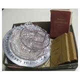 VNTG Glass Bowls, Books & Collector Plate