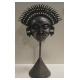 Inca Inti The Sun God Face Form Metal Mask Stand