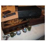 5 Trinket Boxes & Mini Mexican Pottery