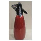 BOC English Red Soda / Seltzer Bottle - 13" Tall