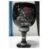 Ed Hardy Love Kill Bedazzled Black Chalice Cup