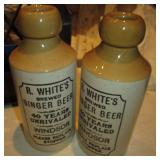 2 Ashland Spring Decor Ceramic Ginger Beer Bottles