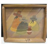 Framed Vintage Wooden S.W. / N.A. Signed RJW Art
