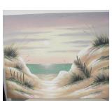 Sandy Pink Beach Scene Canvas Print, 40" x 50"