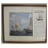 Framed Corneus de Vries USS Constitution Art Print