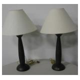 2 Decorative Modern Styled Brown Lamps 28"H
