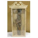 11" x 4" x 21" Wood Santo