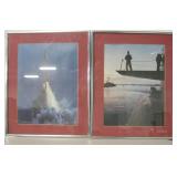 2 Framed Naval Military Photo Prints, 20.5"x16.5"