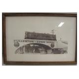 Framed Vintage Trolley Photo Print - 18" x 12"