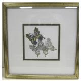 Signed Original Multimedia Framed Art - 13" x 13"