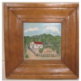 Signed Gabe 1946 S.W. Country Farm Scene Tile Art