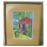 Fleur de St. Lunaire Beach House Folk Art Print
