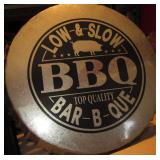 Bottle Cap Shaped Low & Slow BBQ Metal Sign