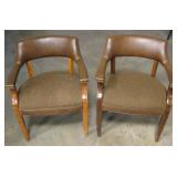 Pair Of Upholstered Wood Chairs