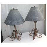 2 VNTG Rustic Southwestern Styled Iron Lamps