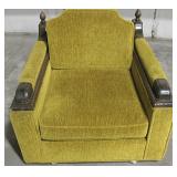 Late Mid-Century Wood & Upholstered Fabric Chair