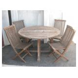 5pc Vintage Royal Teak Outdoor Dining Set