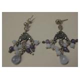 Vintage Sterling Silver & Amethyst Earrings