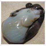 Carved Stone Wolf Head Pendant