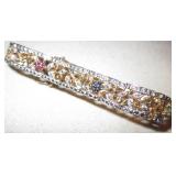 Gold Over .925 Sterling Silver & Gemstone Bracelet