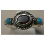 Vtg Hallmarked Geneva J. A. Sterling & Stone Ring