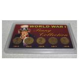 5 in Case, 1914-18 WW1 Penny Collection