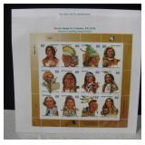 12, Great American Indian Chiefs Mystic Stamps