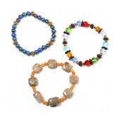 3 Youth Polychrome Beaded Bracelets