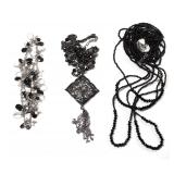 3 Dark Lady Evening Wear Costume Necklaces