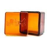 VNTG Amber Glass Carriage & Horse Jewelry Box