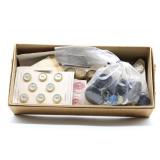 Various Size & Color Vintage Buttons