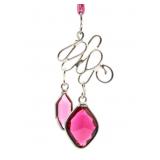 Faux Pink Gem Abstract Pendant Necklace
