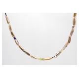 Petite Faux Agate Column Beaded Necklace