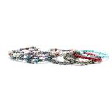 9 Polychrome Cultured Pearl Festive Bracelets
