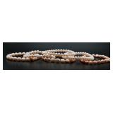 6 Soft Pink Hue Cultivated Pearl Bracelets