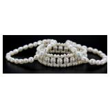3 Cultivated & Faux Pearl Formal Bracelets