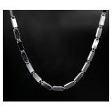 Contemporary Rectangle Chain Steel Necklace