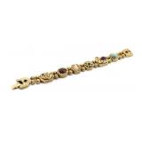 4 Gold Tone & Faux Stone Serpent Bracelets