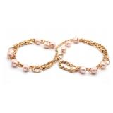 Rosè Gold Tone & Cultured Pearl Necklace