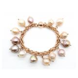 Rosè Gold Tone & Cultured Pearl Bracelet