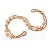 Pierced Rosè Gold Tone Beaded Necklace