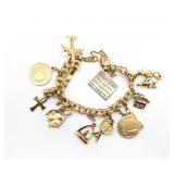 VNTG Monet Gold Tone Lady Luck Bracelet