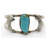 S.W. / N.A. Feather & Turquoise Bracelet