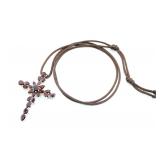 Sterling 11.65ct tw Garnet Cross Pendant